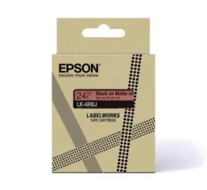 Image of Epson C53S672072/LK-5RBJ DirectLabel-etikettes Black on red matt...