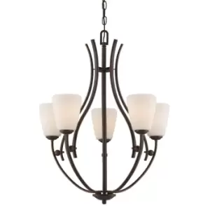 Image of 5 Bulb Chandelier Hanging Pendant LIght Palladian Bronze LED E27 60W Bulb