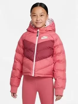 Image of Nike G Nsw Synthetic Fill Hooded Jacket - Pink/White Size XS Women