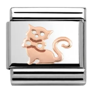 Image of Nomination CLASSIC Rose Gold Plates Cat Charm 430104/11