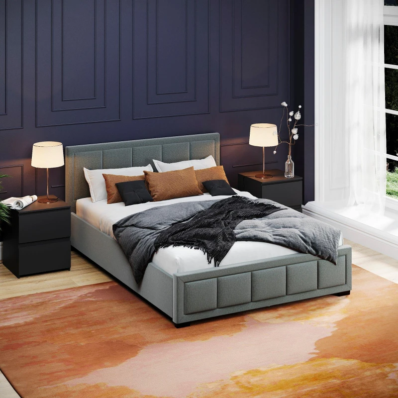 Image of Lassic Vida Designs Vanita Double Fabric Bed UKFR Light Grey unisex Double