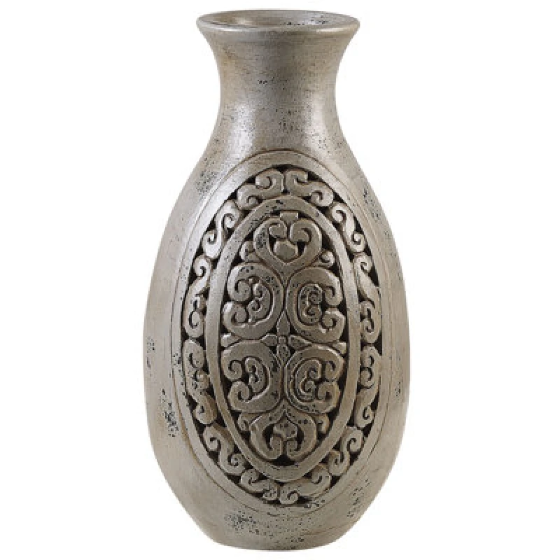 Image of Beliani Decorative Vase Megara Ceramic 51cm Grey