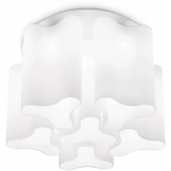 Image of Ideal Lux Compo - 6 Light Small Ceiling Flush Light White, E27