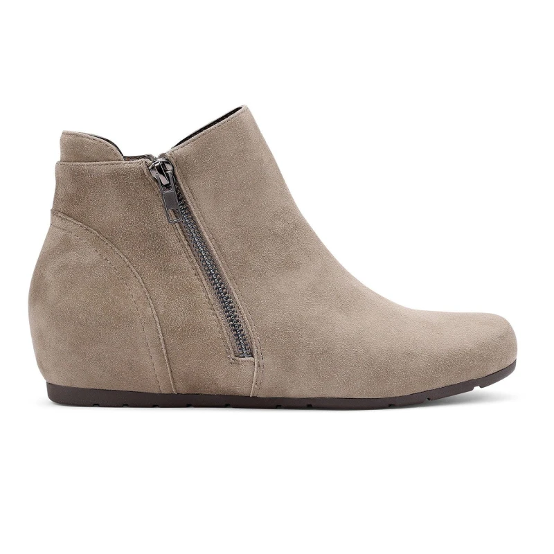 Image of Hotter Womens Wide Fit 'Avebury' Ankle Boots in Taupe Size: 5 Taupe Female 5