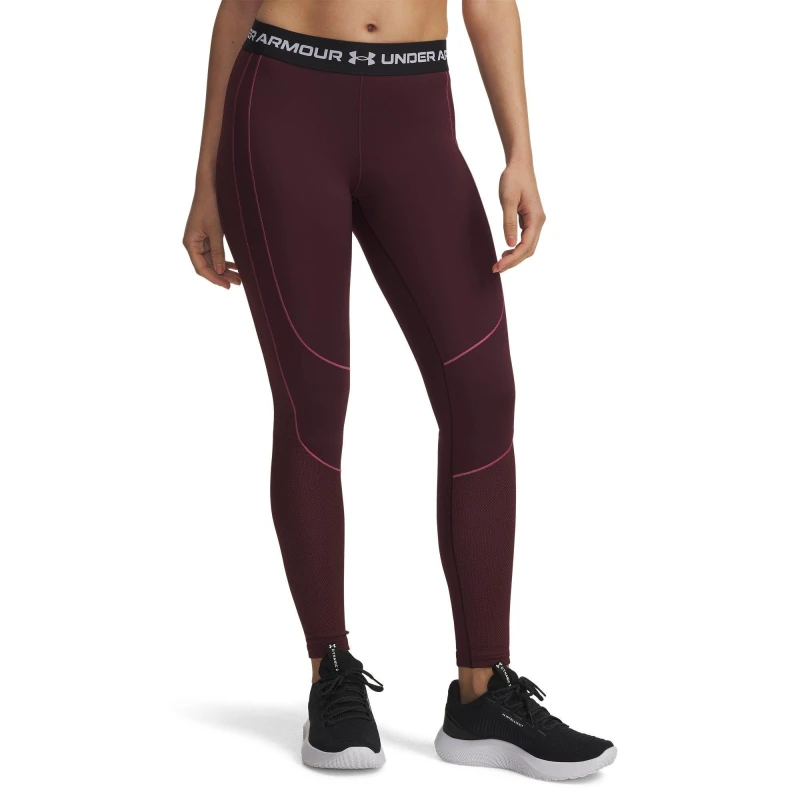 Image of Under Armour Womens Textured Gym Legging Dark Maroon female 8 (XS)