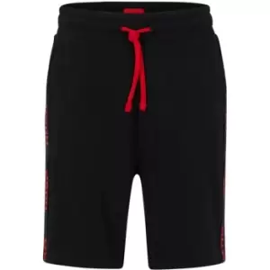 Image of Hugo Logo Tape Pyjama Shorts - Black