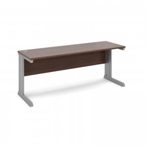 Image of Vivo Straight Desk 1800mm x 600mm - Silver Frame Walnut Top