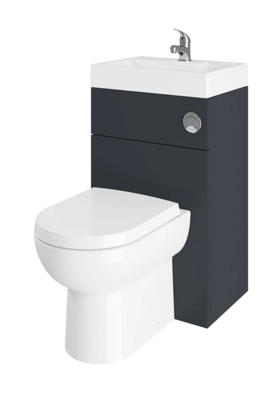 Image of Balterley Bathroom 2 in 1 Basin & WC Toilet Unit - 500 x 355mm, Dark Grey Dark Grey Unisex
