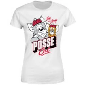 Image of Tom & Jerry Posse Cat Womens T-Shirt - White - M