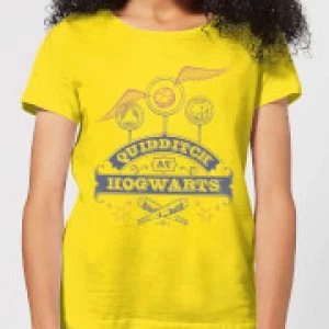 Image of Harry Potter Quidditch At Hogwarts Womens T-Shirt - Yellow - M