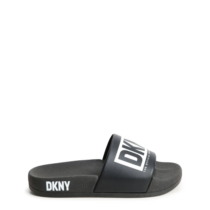 Image of DKNY Logo Sliders Juniors - Black 2.5