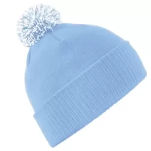 Image of Beechfield Adults Unisex Snowstar Beanie (One Size) (Sky/White)