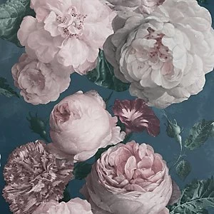 Image of Arthouse Highgrove Floral Teal Wallpaper