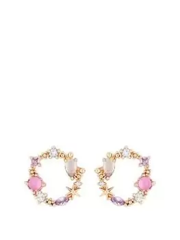 Image of Jon Richard Rose Gold Plated Open Stud Earrings, Rose Gold, Women