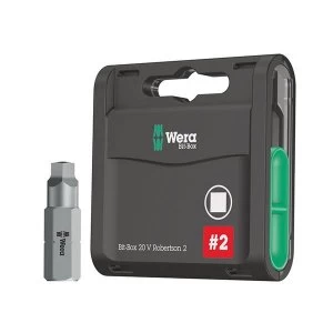 Image of Wera Bit-Box 20 H Extra Hard Bits Robertson 2 Square x 25mm, 20 Piece