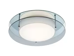 Image of Flush Ceiling, 1 x 18W LED, 3000K, 1620lm, IP44, Smoked, Mirror
