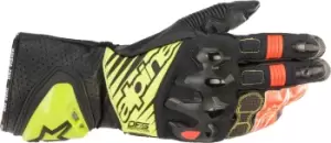 Image of Alpinestars GP Tech V2 Motorcycle Glove, black-yellow Size M black-yellow, Size M