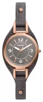 Image of Fossil ES5212 Womens Grey Dial Grey Eco-Leather Strap Watch