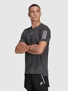 Image of adidas Performance Own The Run Heather T-Shirt, Black Size M Men