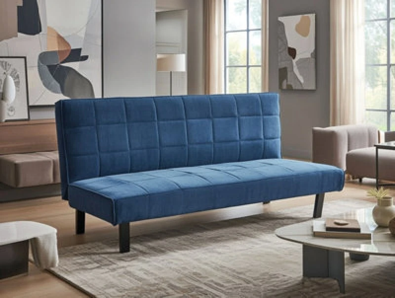 Image of DS Living The Tivona 2 Seater Sofa Bed in Navy Navy Unisex