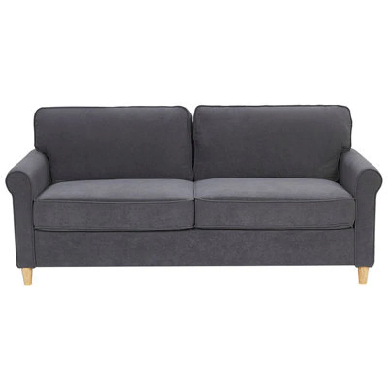 Image of Beliani Sofa 3 Seater Ronneby Velvet Dark Grey