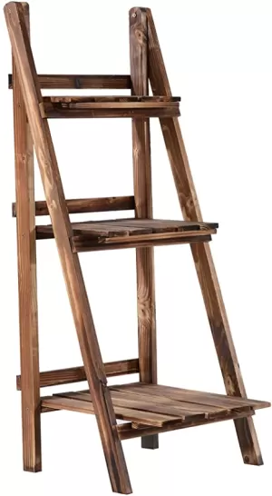 Image of Outsunny Flower Stand, 40Lx37Wx93H cm, Wood