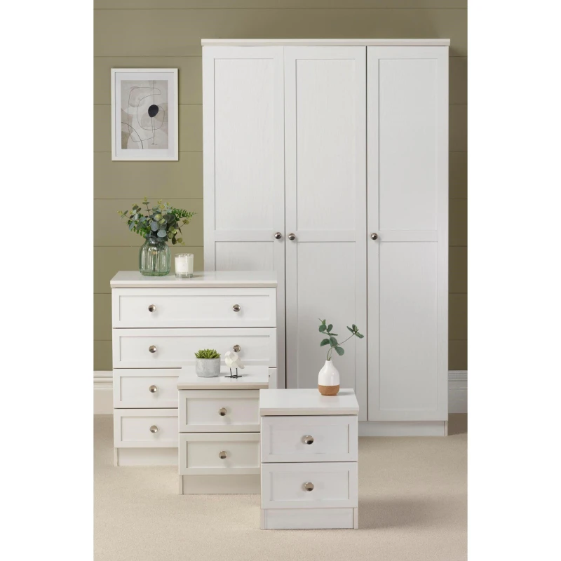 Image of Homelife Chesterfield 4-Piece Bedroom Set - White White One Size