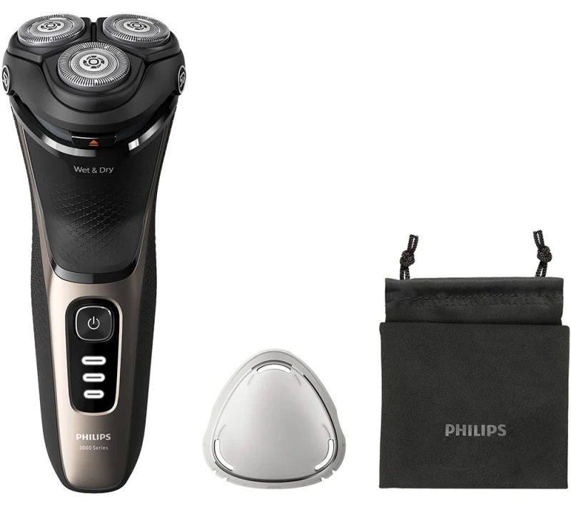Image of PHILIPS Series 3000 S3242/12 Wet & Dry Rotary Shaver - Black 8720689018586