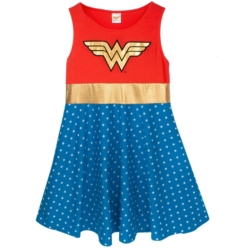 Image of DC Comics Sleeveless Skater Dress Red female