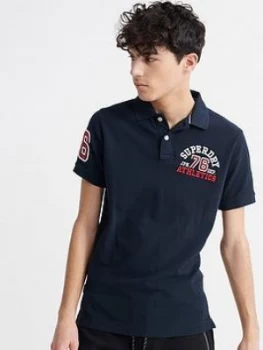 Image of Superdry Classic Superstate Polo Top - Navy, Size 2XL, Men