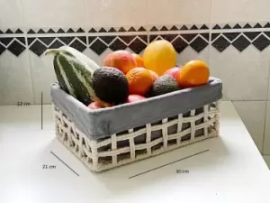 Image of Cotton Rope Storage Basket Small 30 x 21 x 12 cm