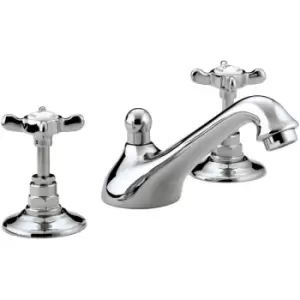 Image of 1901 3 Hole Basin Mixer Tap with Pop Up Waste and Ceramic Disc Valves - Chrome - Bristan