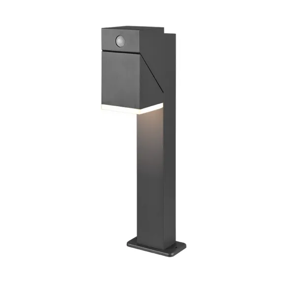 Image of Avon Modern 50cm Outdoor Bollard Anthracite 3000K IP54 with PIR