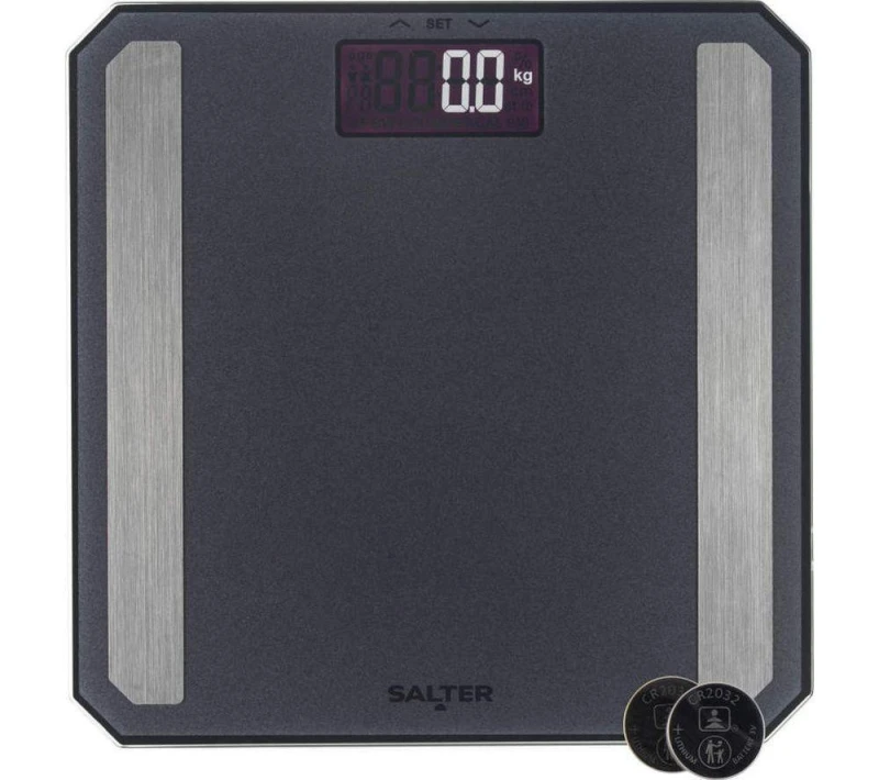 Image of SALTER SA00674BCFEU12 Glass Analyser Bathroom Scale - Matte Black 5054061485417