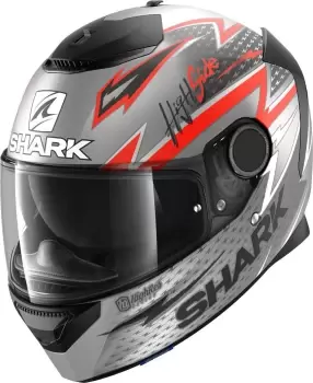 Image of Shark Spartan Adrian Parassol Mat Helmet, black-grey-red Size M black-grey-red, Size M