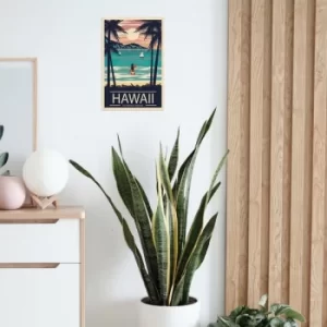 Image of Hawaii Multicolor Decorative Metal Wall Accessory