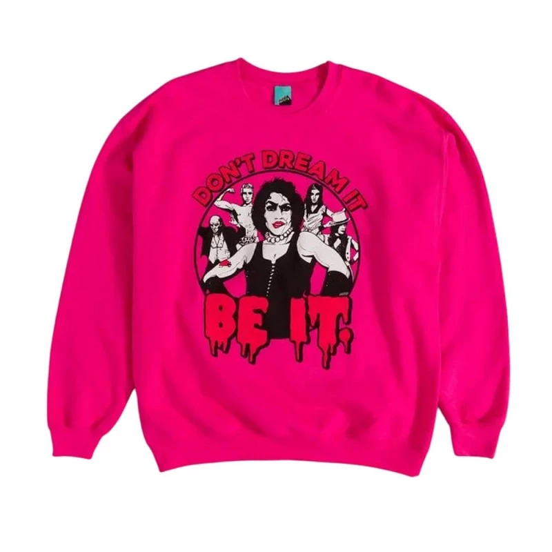 Image of Disney Dont Dream It Be It Sweatshirt in Pink Size: Medium Pink Unisex M