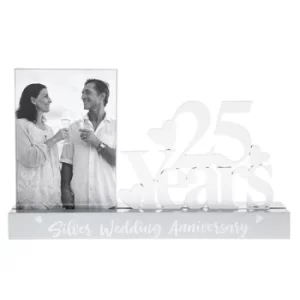Image of Loving Words Frame Silver Anniversary