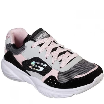 Image of Skechers Meridian Junior Girls Trainers - Black/Pink