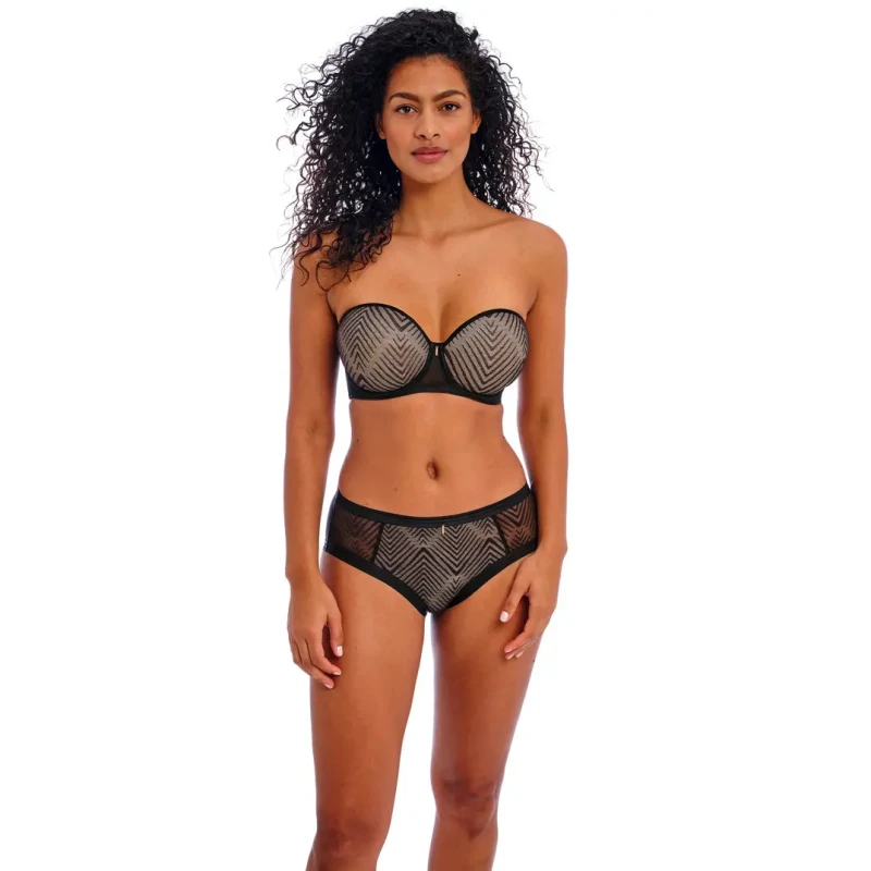 Image of Freya Womens underwired molded bandeau bra Freya Tailored Noir Female 80F