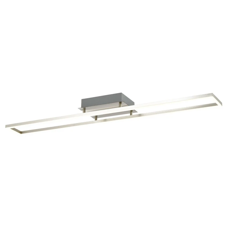 Image of Happy Homewares Brushed Metal LED Ceiling Strip Light Fitting - Ideal for Kitchens in Metallic Silver Metallic Silver Unisex