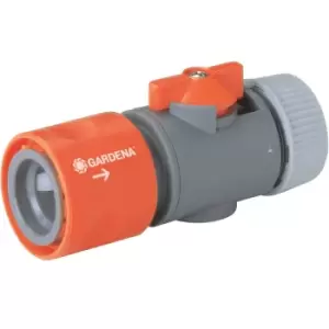 Image of Gardena Original Hose Pipe Connector with Control Valve 1/2" / 12.5mm Pack of 1