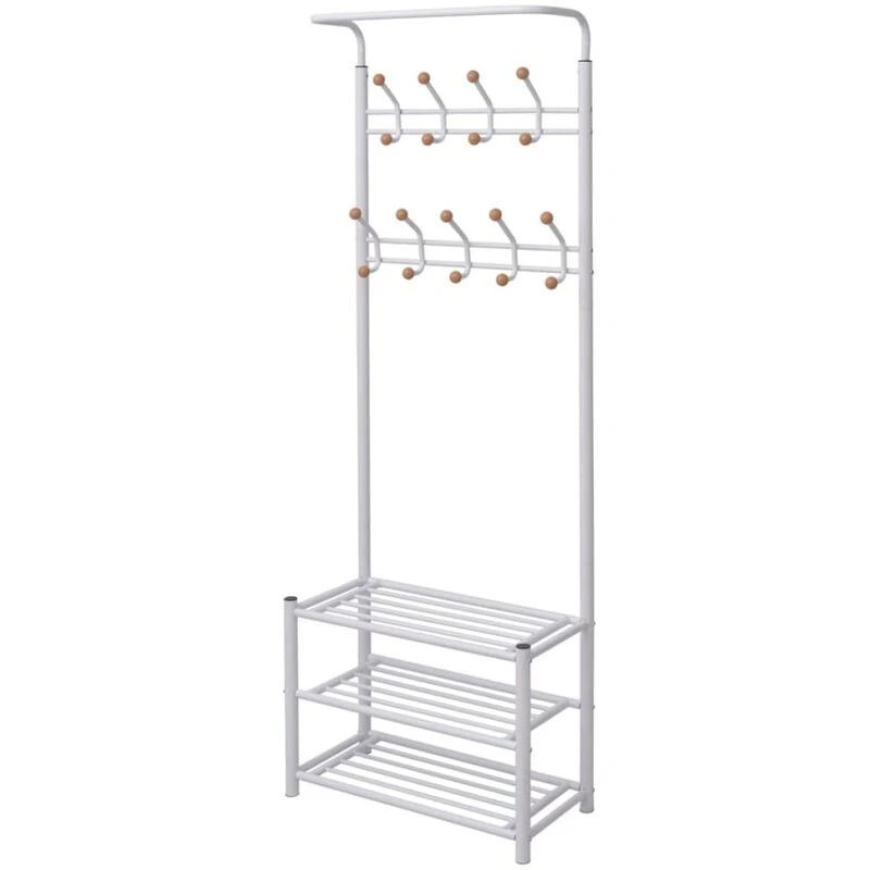 Image of VIDAXL Clothes Rack with Shoe Storage 68x32x182.5cm White Vidaxl 243727