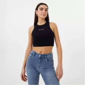 Image of Jack Wills Cropped Racer Tank - Black