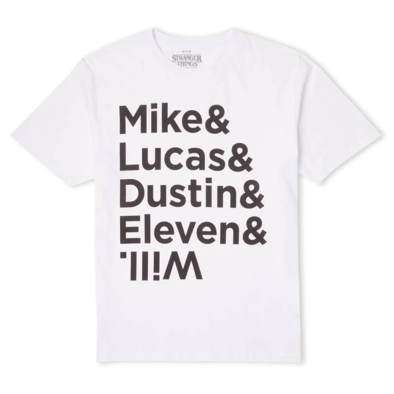 Image of Stranger Things Character Lineup Mens T-Shirt - White - L
