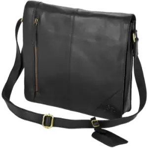 Image of Wide Messenger Bag (One size) (Black) - Eastern Counties Leather