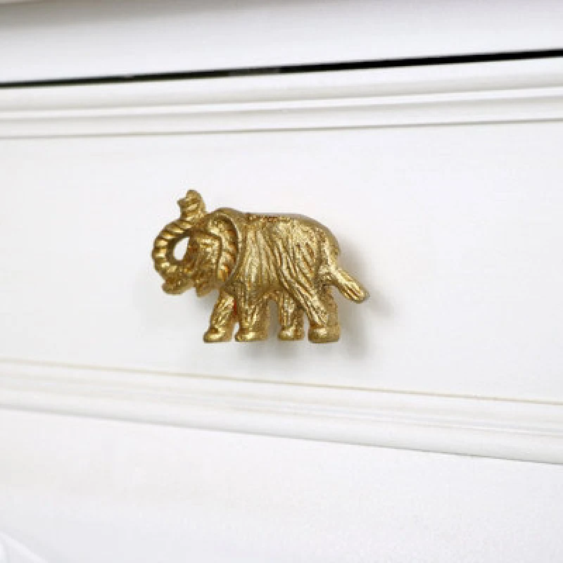 Image of Melody Maison Gold Elephant Drawer Knob Metallic Gold
