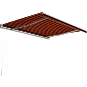 Image of Vidaxl - Manual Retractable Awning 400x300cm Orange and Brown Multicolour
