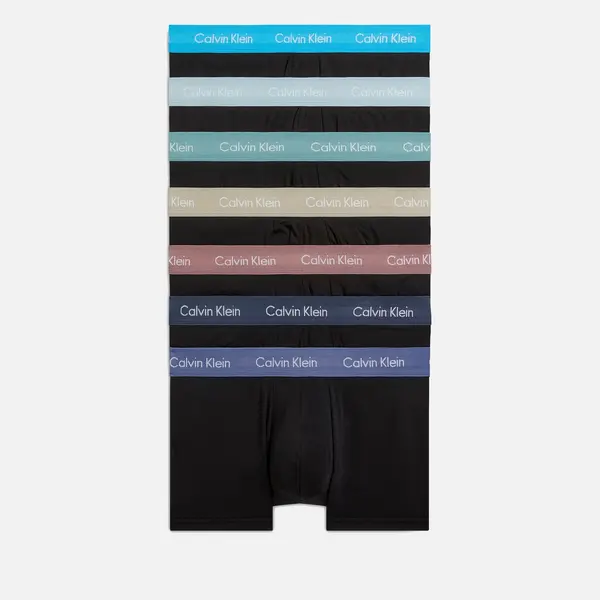 Image of Calvin Klein 7-Pack Low Rise Cotton-Blend Trunks - S