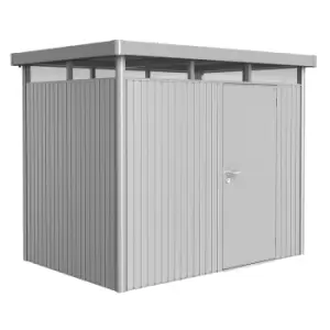 Image of Biohort Highline Metal Shed H2 Standard door 9 x 6 - Metallic Silver